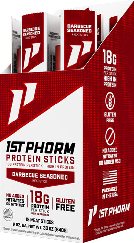 1ST Phorm Protein Beef Sticks Barbecue Seasoned 15 Sticks