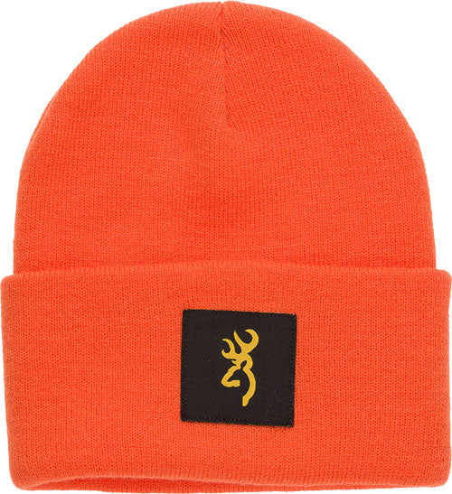 Browning Still Water Beanie Blaze Orange W/buck Mark Patch