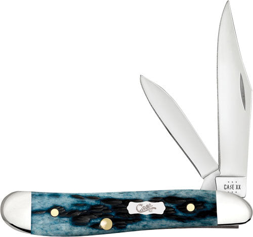 Case Knives Pocket Worn Mediterranean Blue Bone Peanut