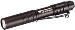 Streamlight Microstream Light White LED Black W/pocket Clip