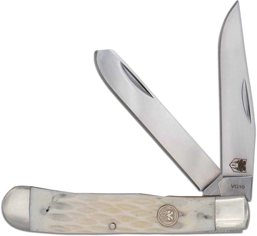 Cobratec Trapper TWO Blade G-10 White Bone SS Slip Joint