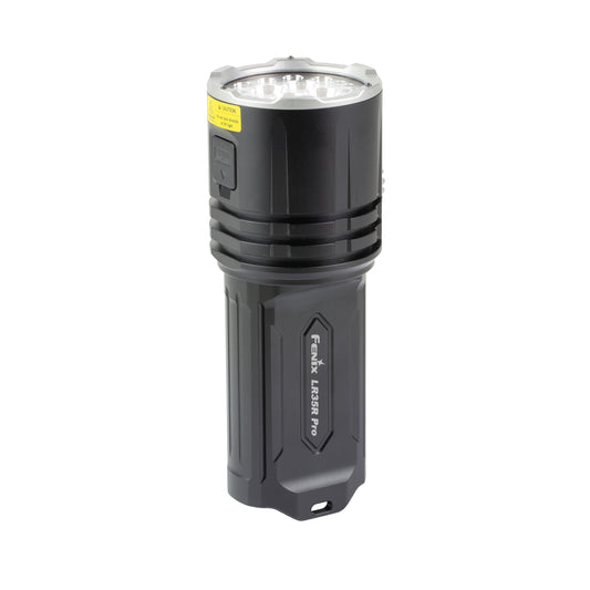 FENIX LR35R PRO, Flashlight, White/Red/UV LED, 10,000 Lumens, Anodized Finish, Black, Includes (2)-Rechargeable ARB-L21-6000 Batteries and USB Type-C Charging Cable