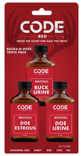 Code RED Deer Lure Bucks-n- Does Triple Pack 2FL Oz/ea