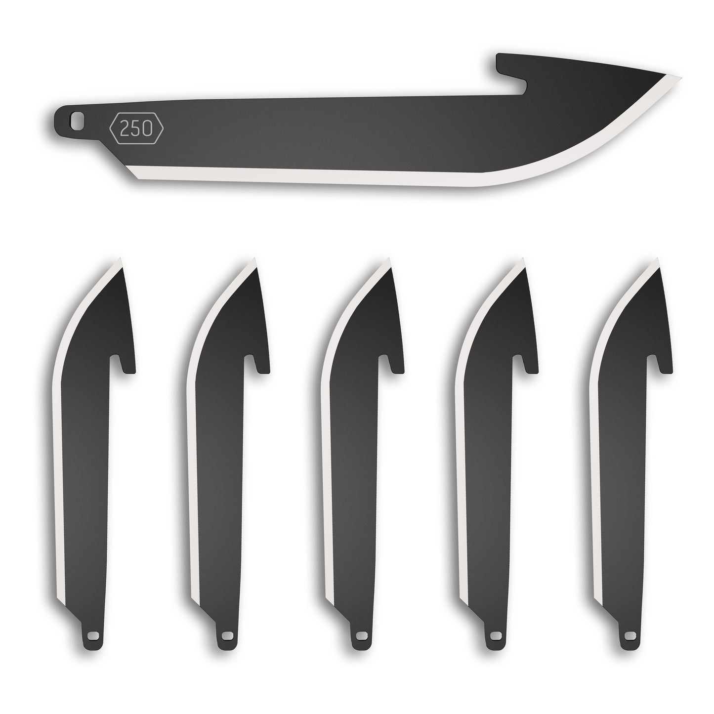 OD Edge Drop-pt 2.5" Blade 6PK BLK