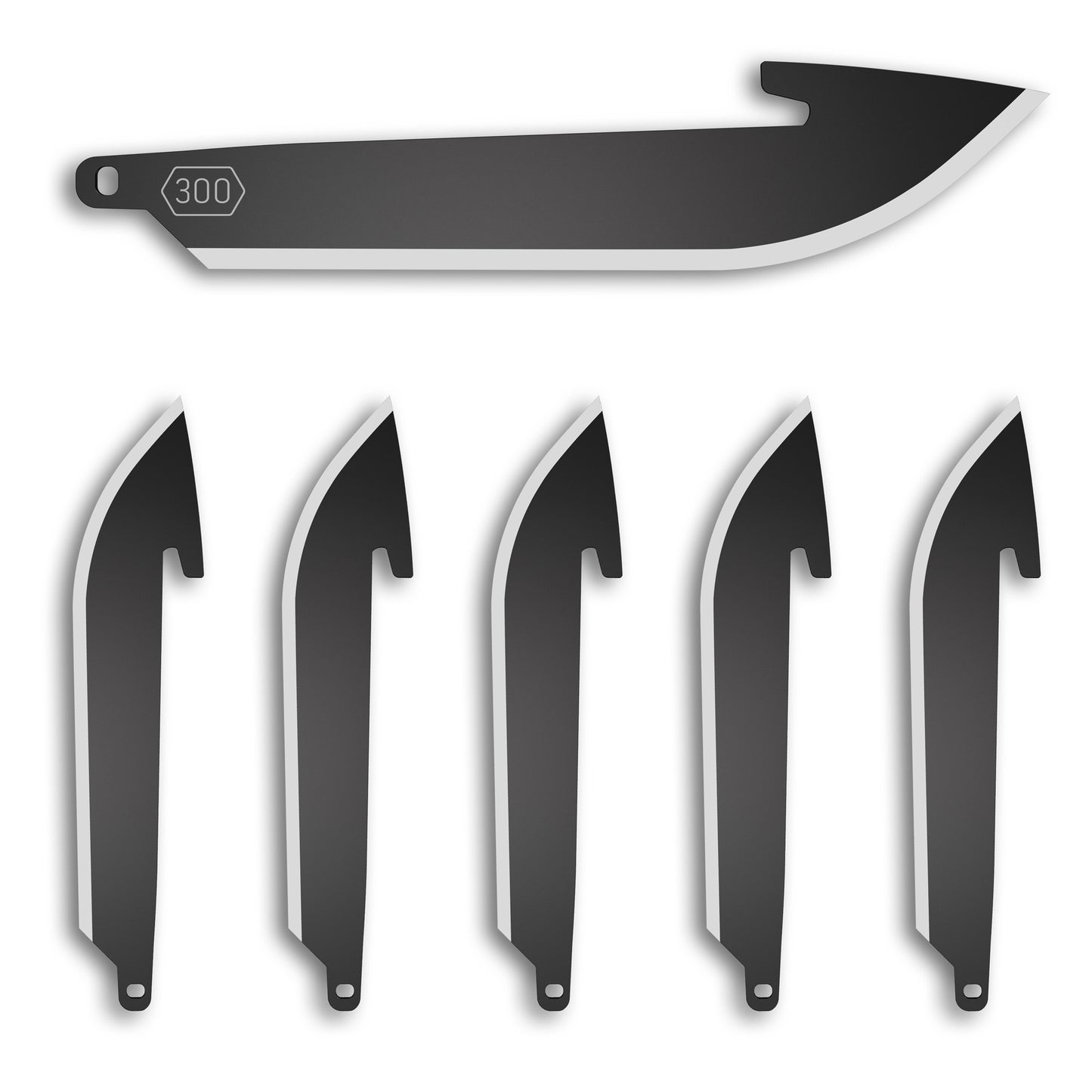 OD Edge Drop-pt 3" Blade 6PK BLK