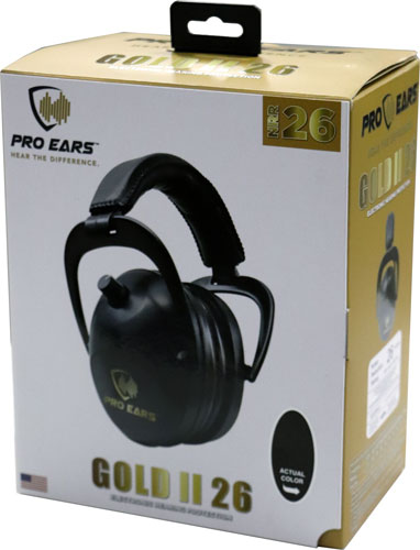 PRO Ears Gold II 26 EAR Muff Electronic W/padded Base BLK