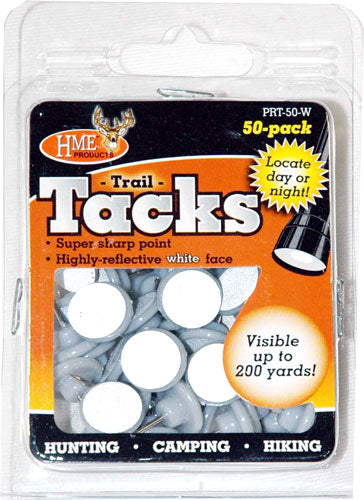 HME Trail Tacks Reflective Plastic White 50pk
