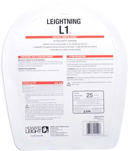 Howard Leight Leightning L1 Slimline EAR Muff Nrr25