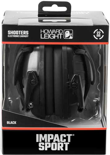 Howard Leight Impact Sport Black Electronic Muff Nrr22