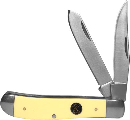 Abkt Roper Pecos Trapper 2.5" Liner Lock Cream Handles