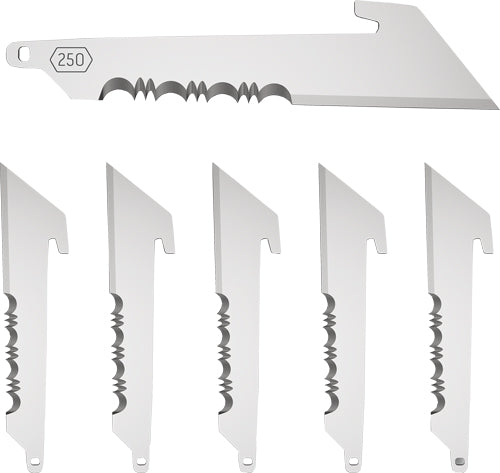 Outdoor Edge 2.5" Utility Blds W/serrations Black Blade 6-pk