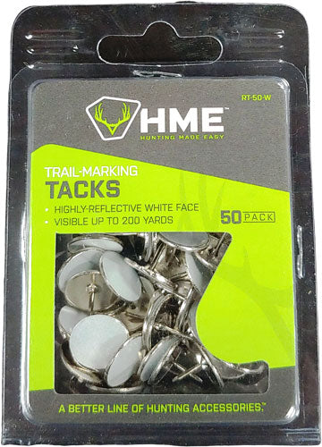 HME Trail Tacks Reflective Metal White 50pk