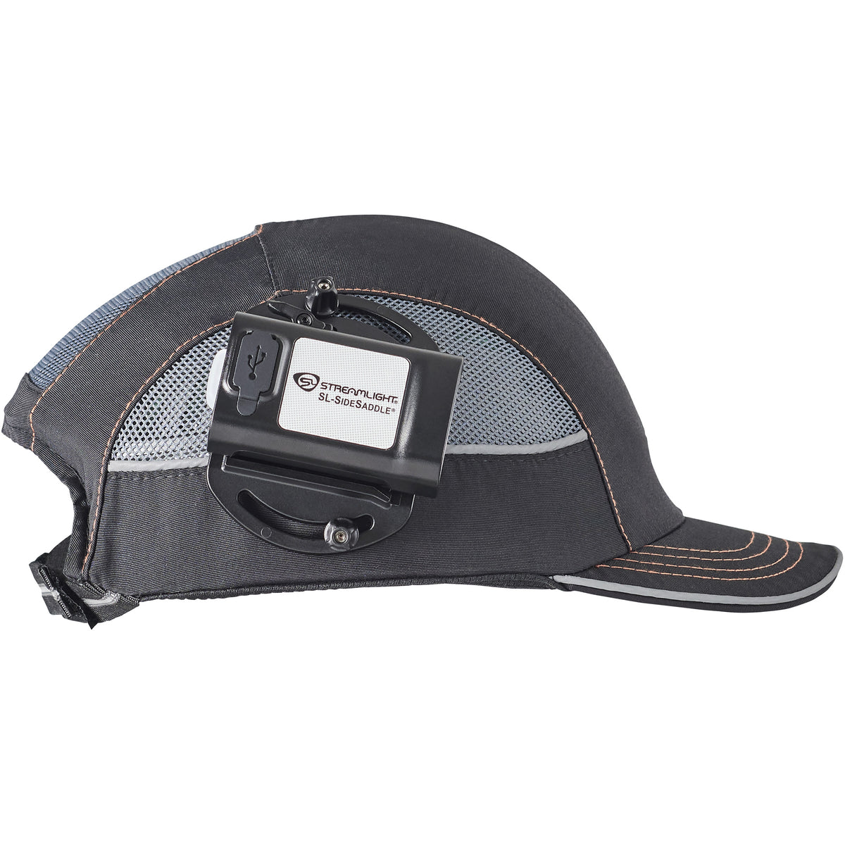 Streamlight SL- SideSaddle USB, Rechargeable Hat/Helmet Light, 400 Lumens, 4,250 Candela, Black, Includes Hat Mount and USB-C Charging Cable