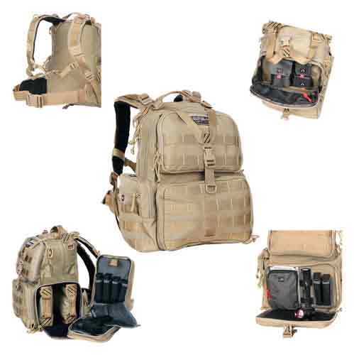 GPS Tactical Range Backpack W/waist Strap TAN Nylon