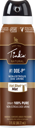 Tinks Deer Lure #1 Doe-p NON Estrus HOT Shot Mist 3oz. Aero