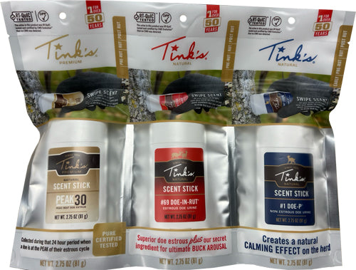 Tinks Deer Lure Scent Sticks 3pc. Value Pack ALL Season
