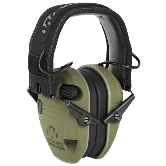 Walker's Razor, Electronic Earmuff, OD Green, 1 Pair, (2) Morale Patches Included