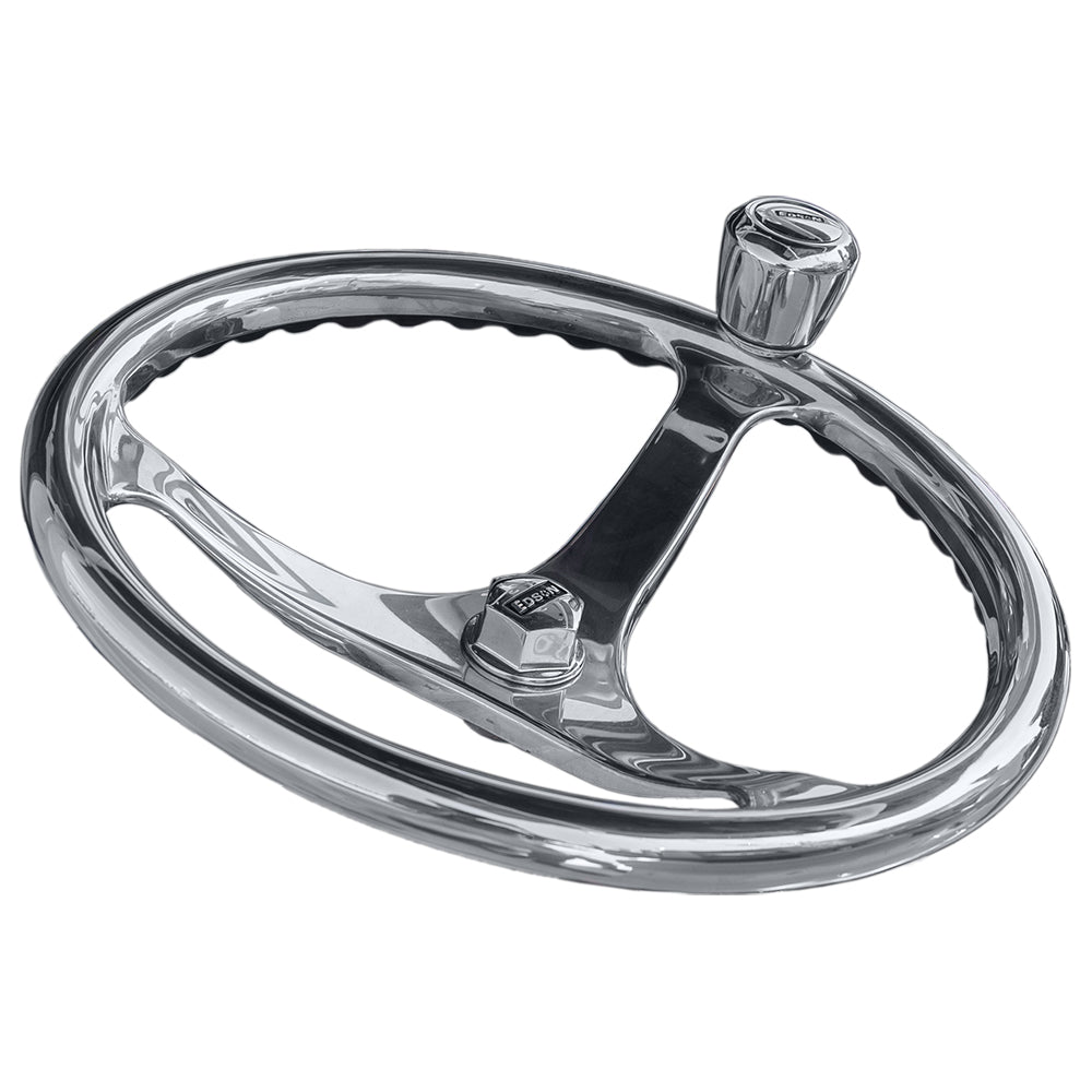 Edson 14.5" SS ComfortGrip Powerwheel Steering Wheel w/PowerKnob™