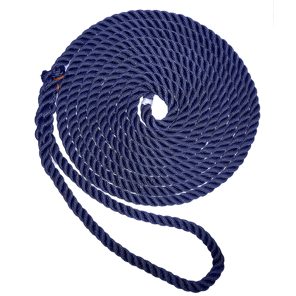 New England Ropes 3/8" Premium 3-Strand Dock Line - Navy Blue - 15'