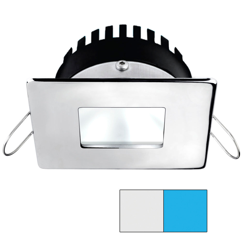 i2Systems Apeiron PRO A506 6W Spring Mount Light - Square/Square - Cool White & Blue - Polished Chrome Finish