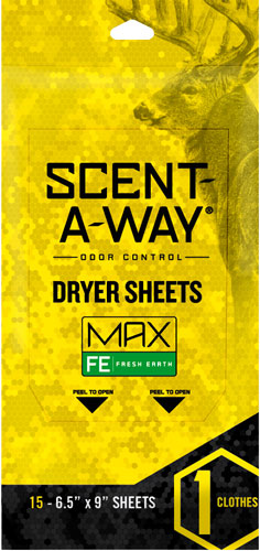 HS Dryer Sheets Scent-a-way MAX Oderless 6.5"x9" Earth 15P