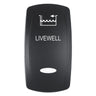 Pacer Actuator - 'LIVEWELL' f/V Series Contura Switches - Black - Laser Etched (Top/Bottom Light)