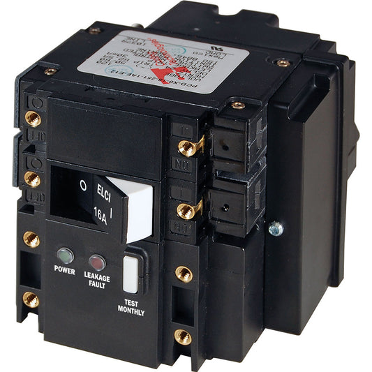 Blue Sea C-Series ELCI Main Circuit Breaker - Double Pole 230V AC 16A