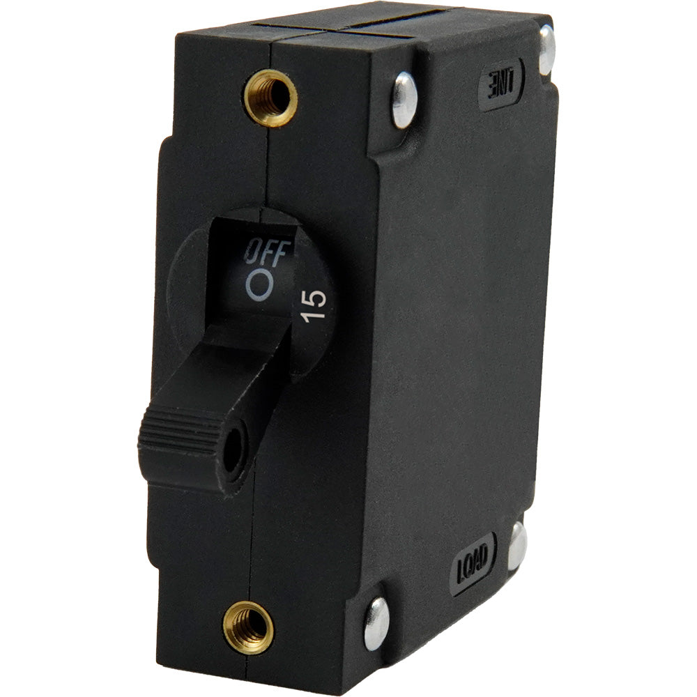 Egis A Series Black Toggle Panel Mount Circuit Breaker - Single Pole 15A