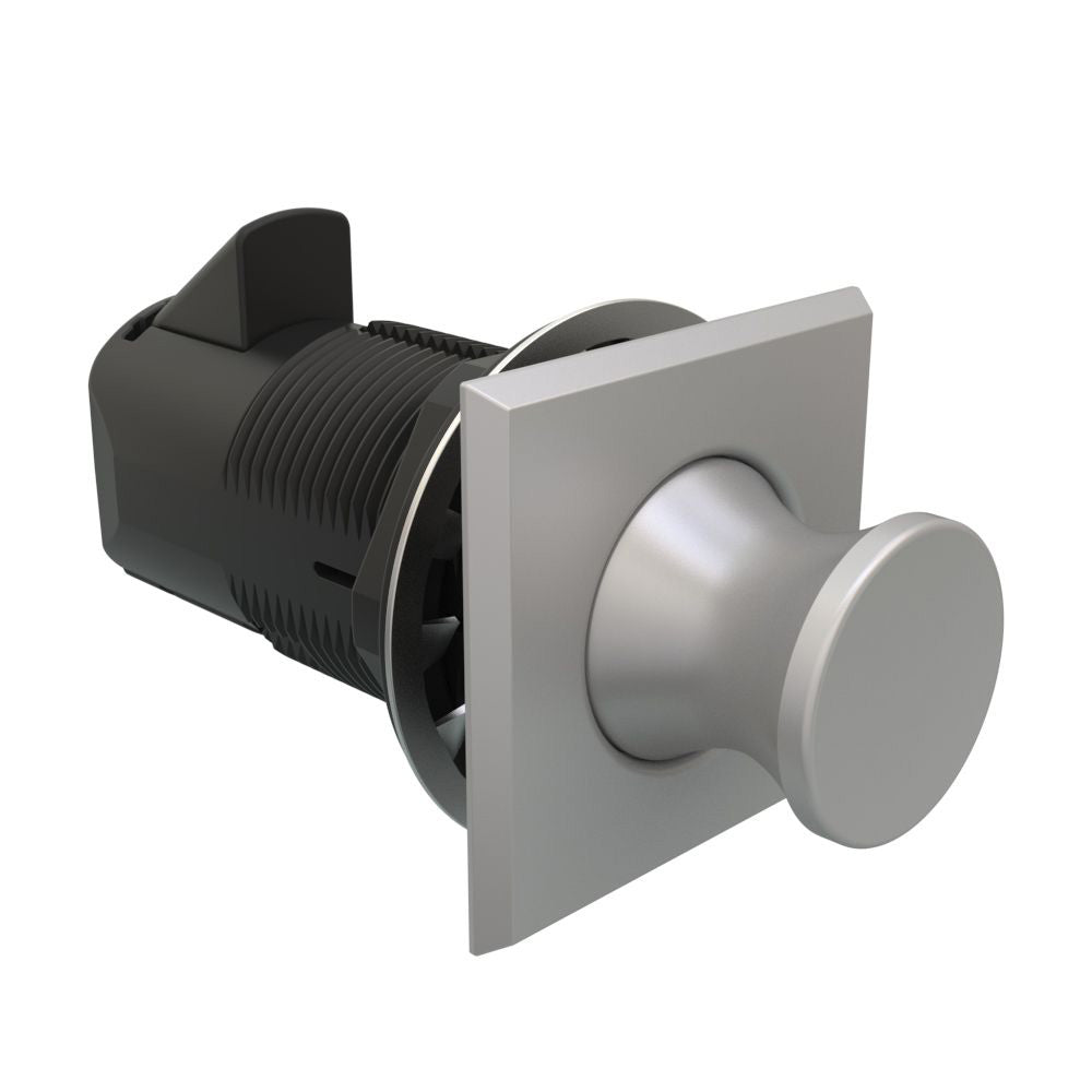 Southco Push-To-Close Latch - Square Housing - Satin Housing - Satin Knob