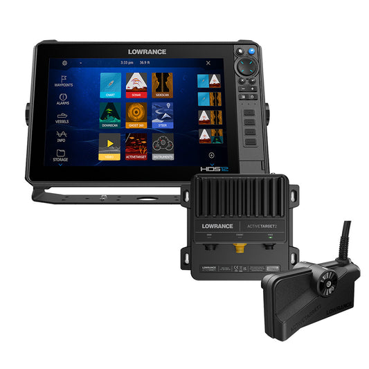 Lowrance HDS PRO 12 w/Preloaded C-MAP DISCOVER OnBoard - No Transducer & ActiveTarget® 2 Bundle