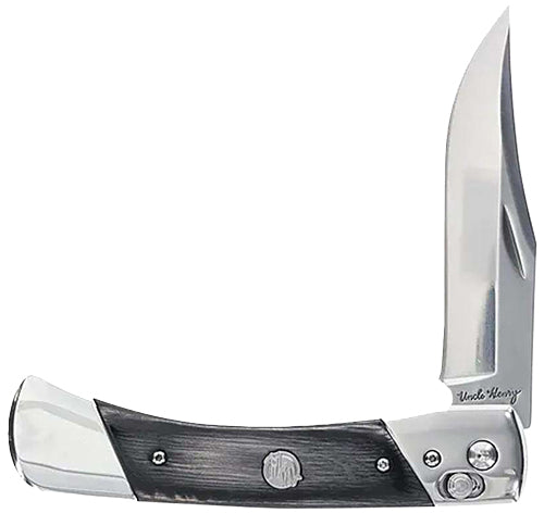 Uncle Henry Knife Plb7 3.8" Blade Lmnt Wood Handles Pivot