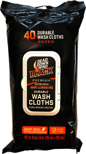 DDW Black Premium Wash Cloths 40ct