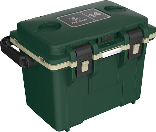 Pelican Coolers IM 14 Quart Hunter Green/tan DRY Storage!
