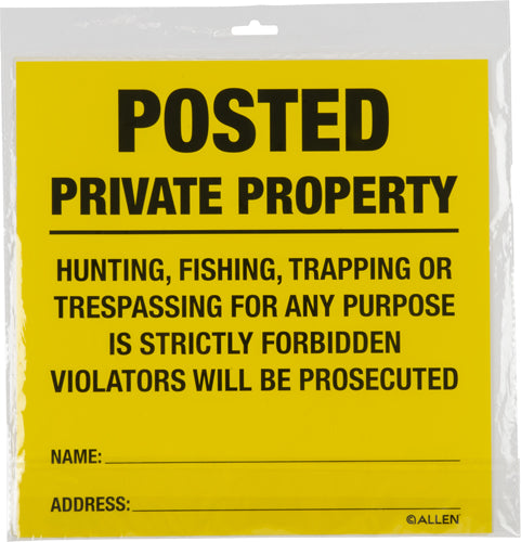 Allen Posted NO Trespassing Sign 12 Pack