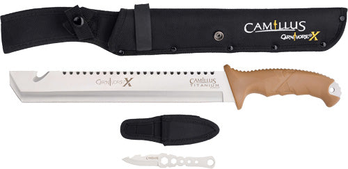 Camillus Carnivore X Machete 12" Blade Stainless W/ Knife