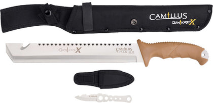 Camillus Carnivore X Machete 12" Blade Stainless W/ Knife