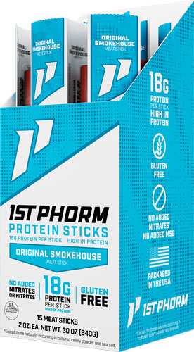 1ST Phorm Protein Beef Sticks Original Smokehouse 15 Sticks