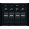 Blue Sea 8372 Water Resistant 4 Position - Black - Horizontal Mount Panel