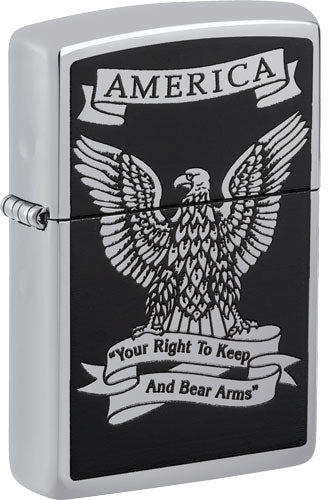 Zippo Windproof Lighter Eagle Right TO Bear Arms