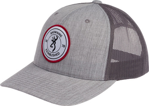 Browning CAP Scout Logo Heathr Gray W/circle Patch Logo ADJ