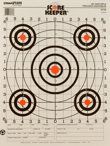 Champion Scorekeeper 100 YD Sight IN Orange/black 12-pack