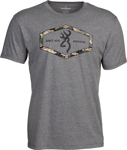 Browning SS T-shirt Browning Hexlock Heather Gray Large