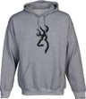 Browning Hoodie Branded Buck Mark Heather Gray Large