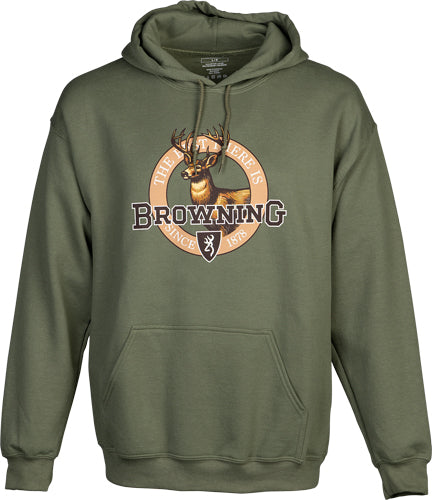 Browning Hoodie Vintage Emblem Whitetail Green Large