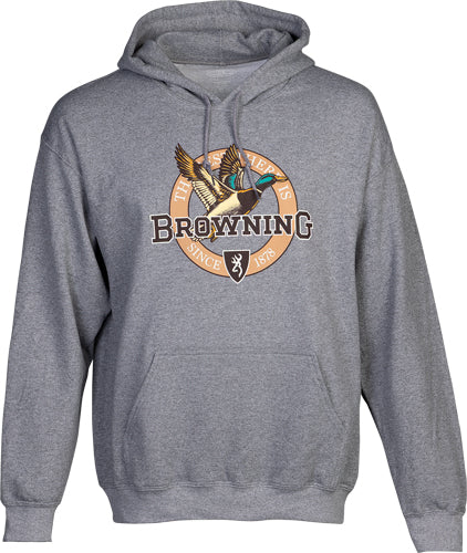 Browning Hoodie Vintage Emblem Greenhead Heather Gray Xxlarge