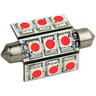 Lunasea Pointed Festoon 9 LED Light Bulb - 42mm - Red