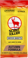 WRC Dryer Sheets Scent Killer Autumn Formula 12-pack