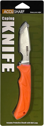 Accusharp Caping Knife 3" Blade NON Slip Grip W/sheath