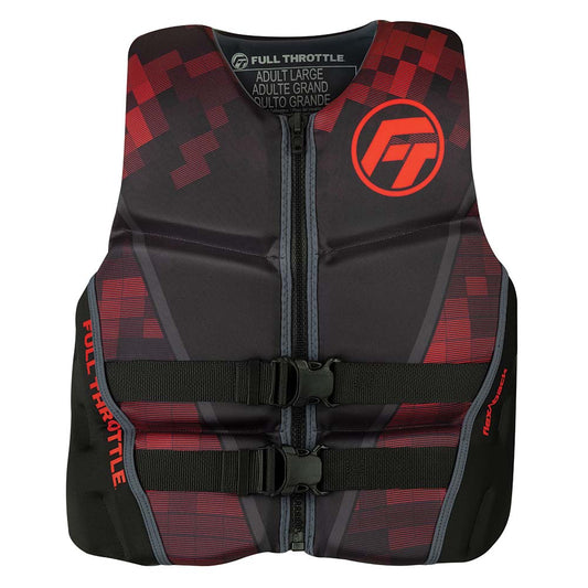 Full Throttle Men's Rapid-Dry Flex-Back Life Jacket - M - Black/Red