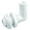 Attwood White Plastic 90 Degree Thru-Hull Connector - 3/4" Inner Diameter